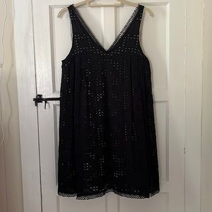 Maeve Anthropologie Black Eyelet Dress